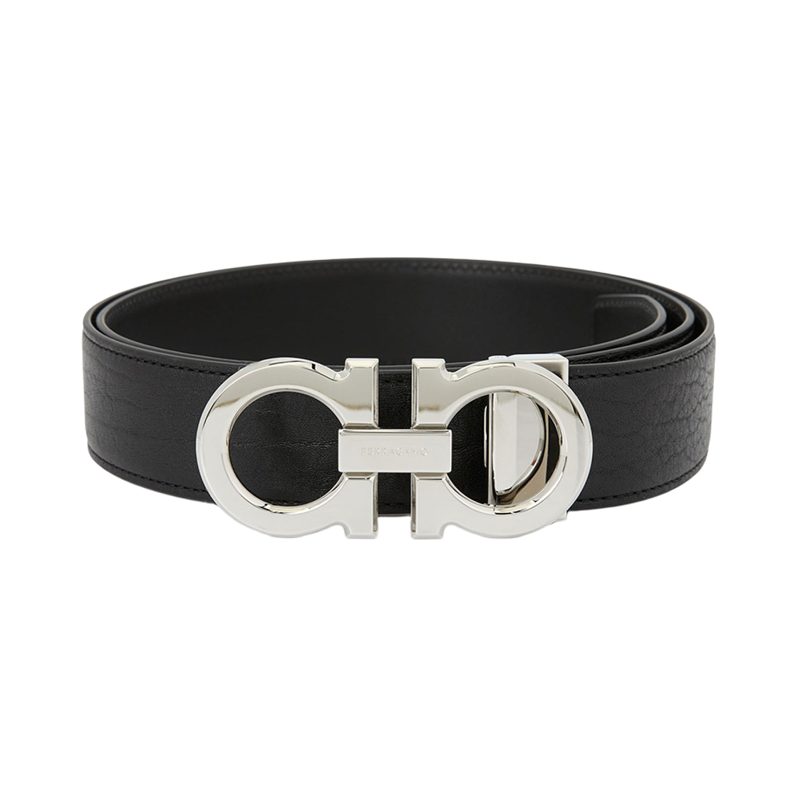679710-789034 Ferragamo Gancini Reversible Belt Black