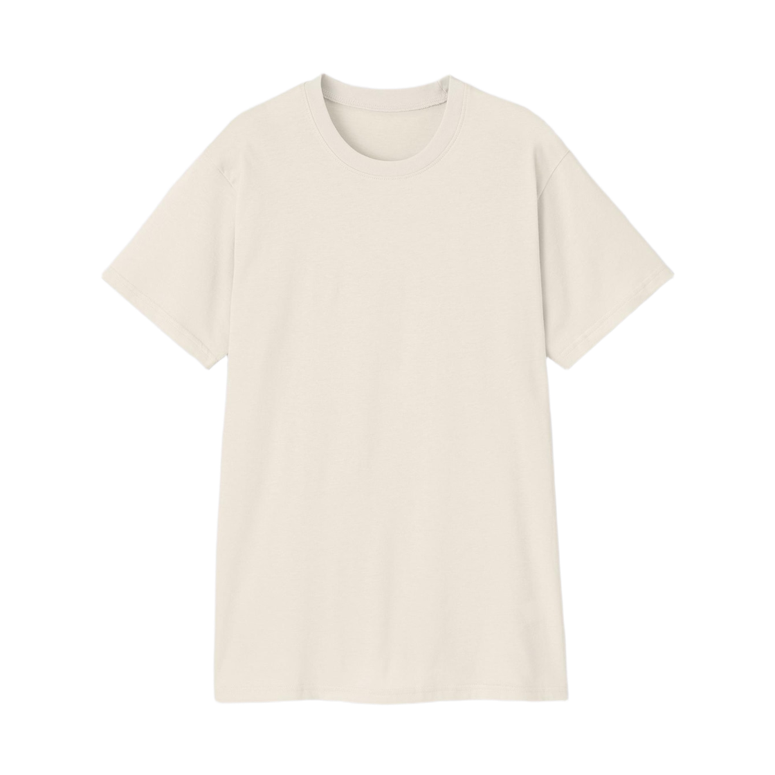 356448-30 GU Cotton Color Crewneck T-Shirt Natural