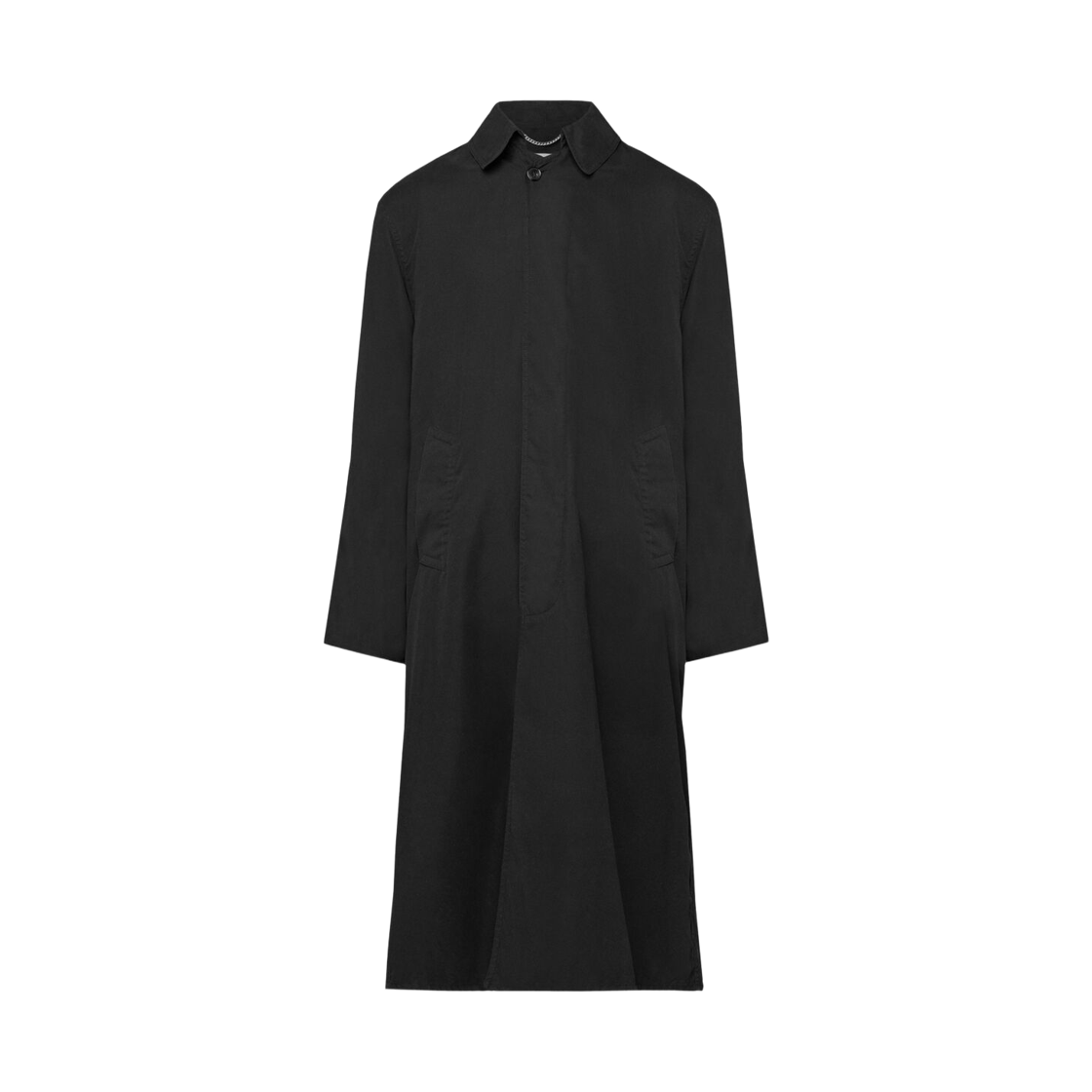 (W) 메종 마르지엘라 피치드 코튼 트렌치 코트 블랙((W) Maison Margiela Peached Cotton Trench Coat Black)