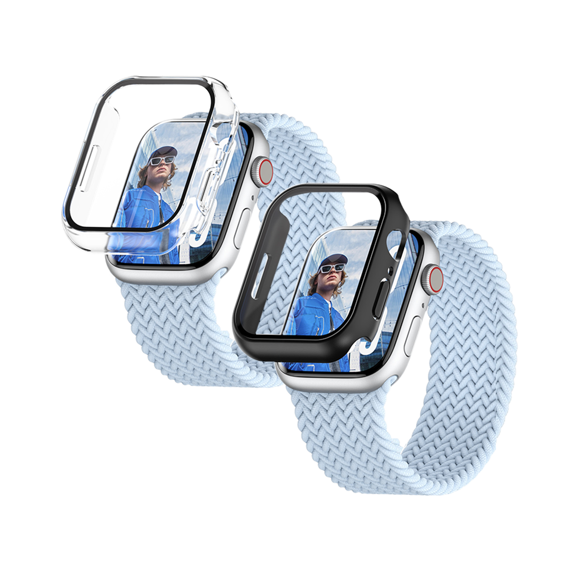 3714 PANZERGLASS Apple Watch Slim Full Cover Case for Apple Watch Series 10 46mm (Clear / Black)