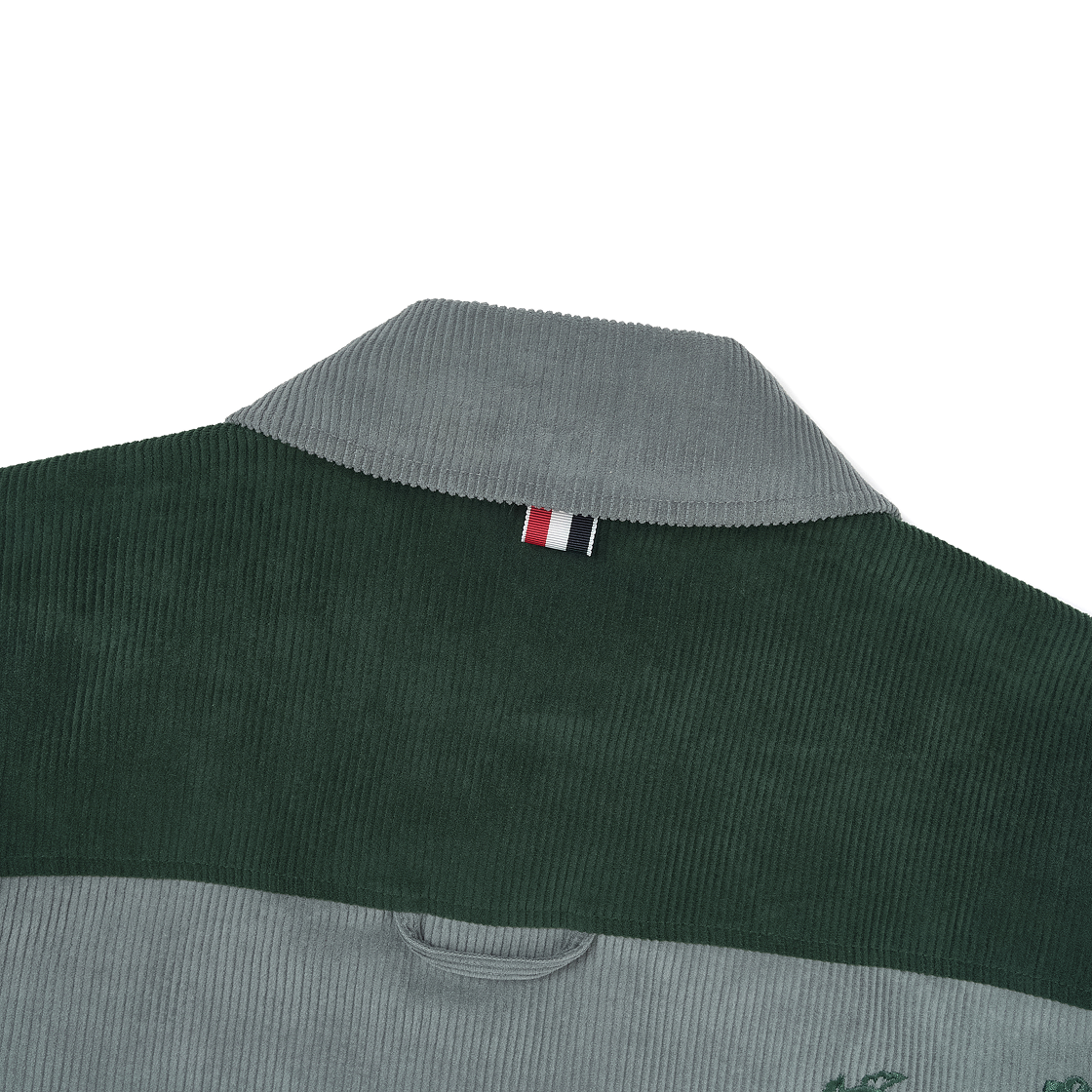 톰브라운 펀믹스 코듀로이 페이즐리 패치 셔츠 자켓 시즈널 멀티(Thom Browne Fun-Mix Corduroy Paisley Patch Shirt Jacket Seasonal Multi) - 5