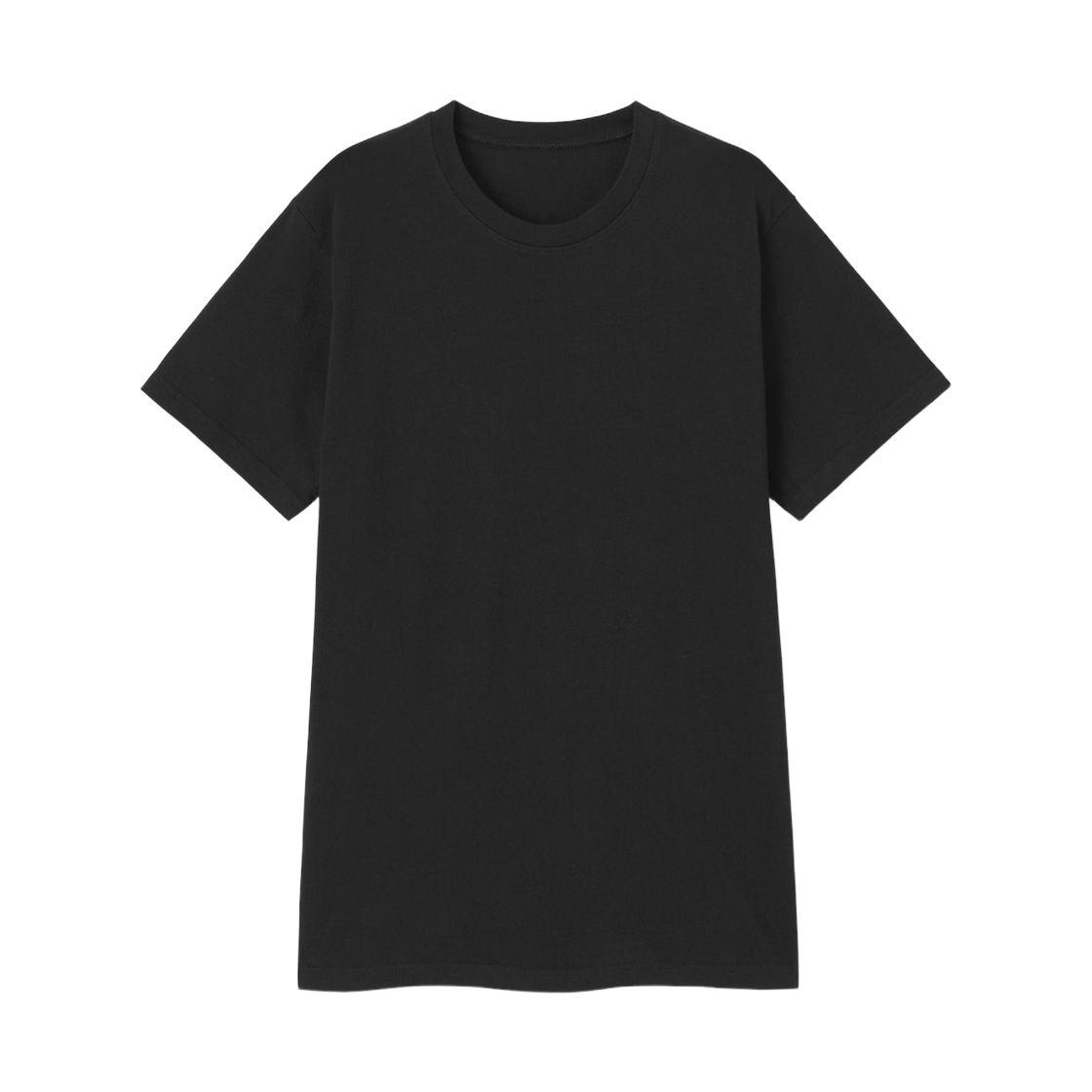 356448-09 GU Cotton Color Crewneck T-Shirt Black