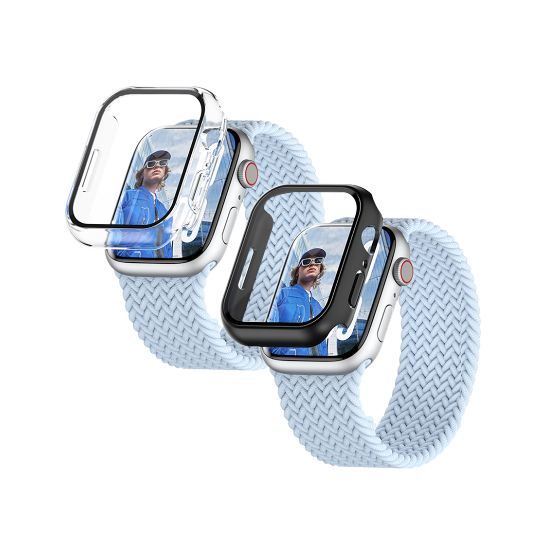 3713 PANZERGLASS Apple Watch Slim Full Cover Case for Apple Watch Series 10 42mm (Clear / Black)