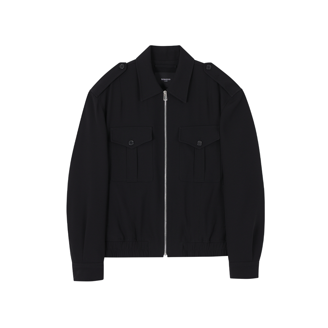 (W) 송지오 크레이프 헌팅 자켓 블랙((W) SONGZIO Crepe Hunting Jacket Black)