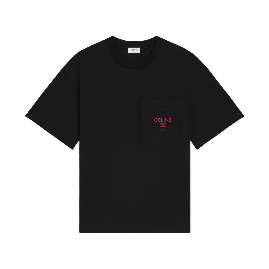 셀린느 코튼 저지 티셔츠 루즈 세리즈(Celine Cotton Jersey T-Shirt Black Rouge Cerise)