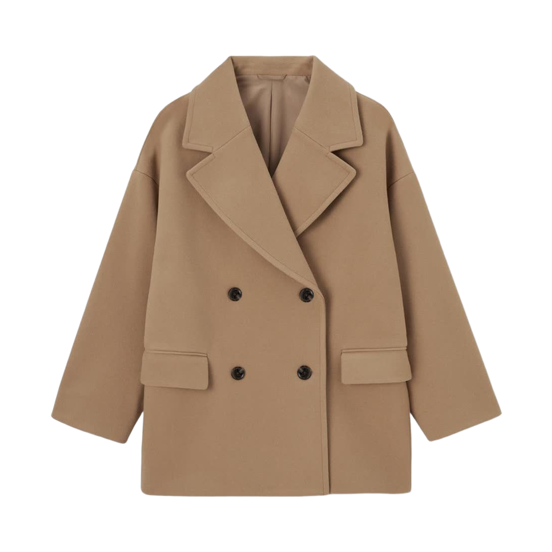 (W) GU 코지 멜튼 오버사이즈 하프 코트 브라운