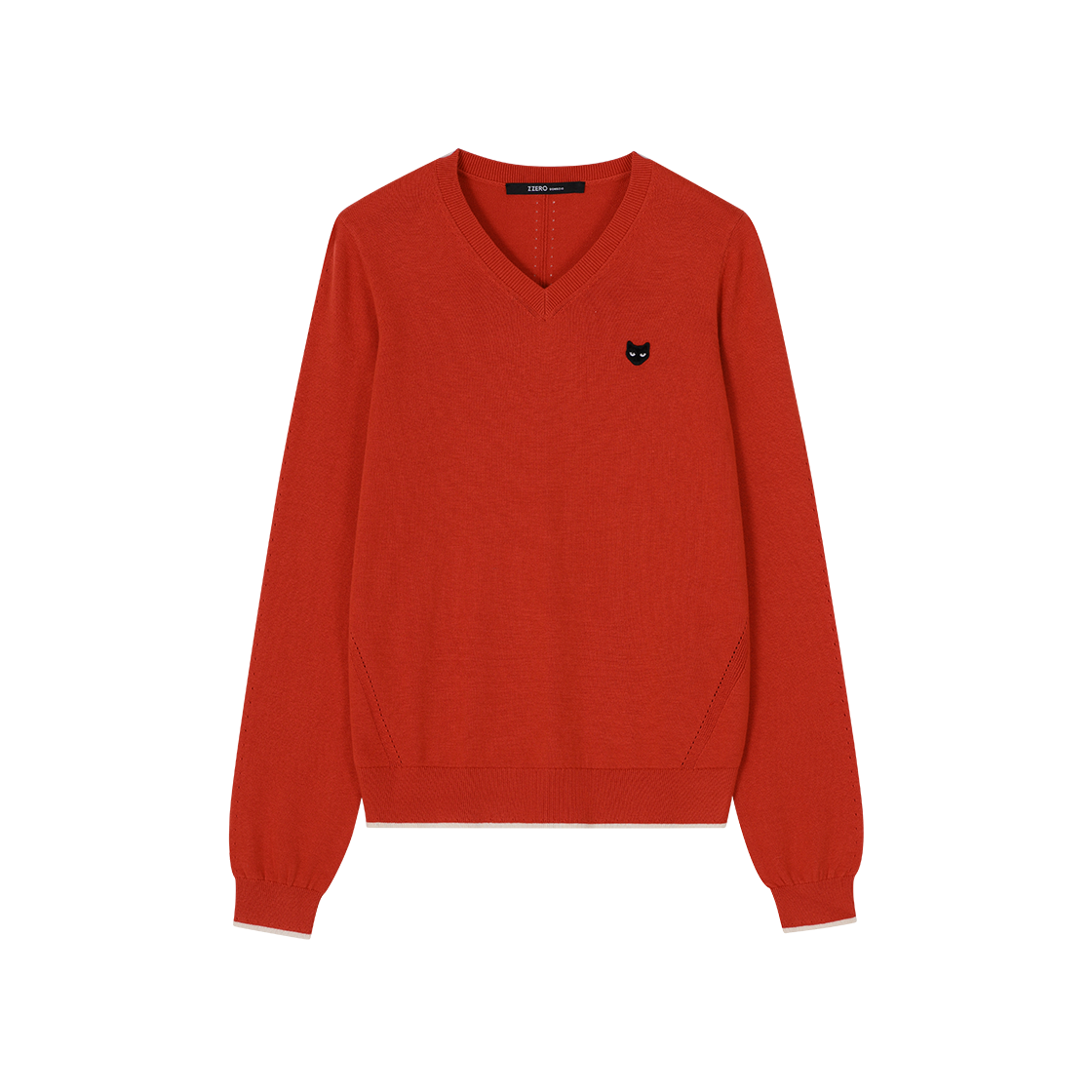 WI2KT803OG (W) SONGZIO ZZERO Panther V Neck Knit Orange