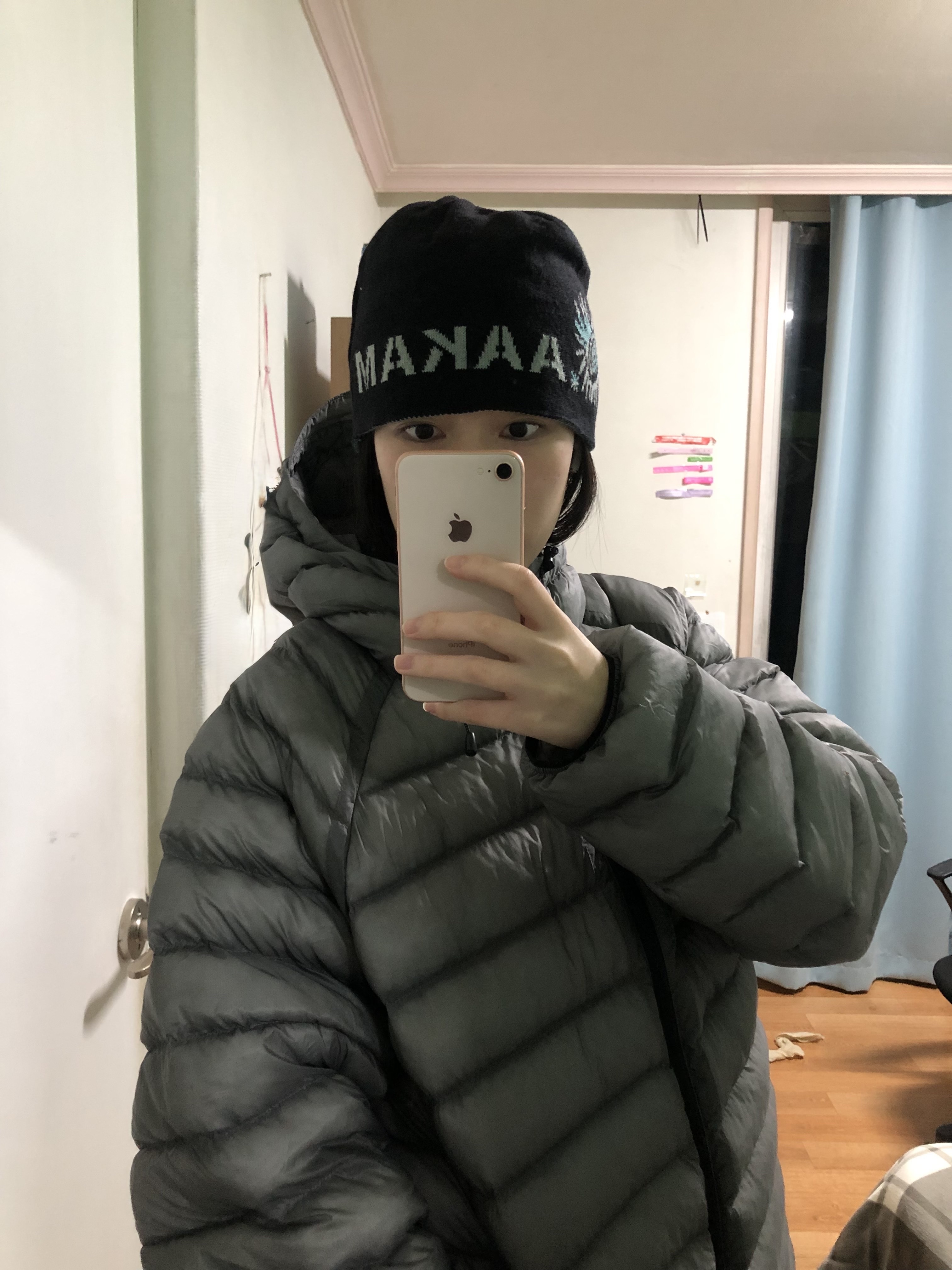 Suare women light seashell padded jumper gray 착용 스타일 - 1