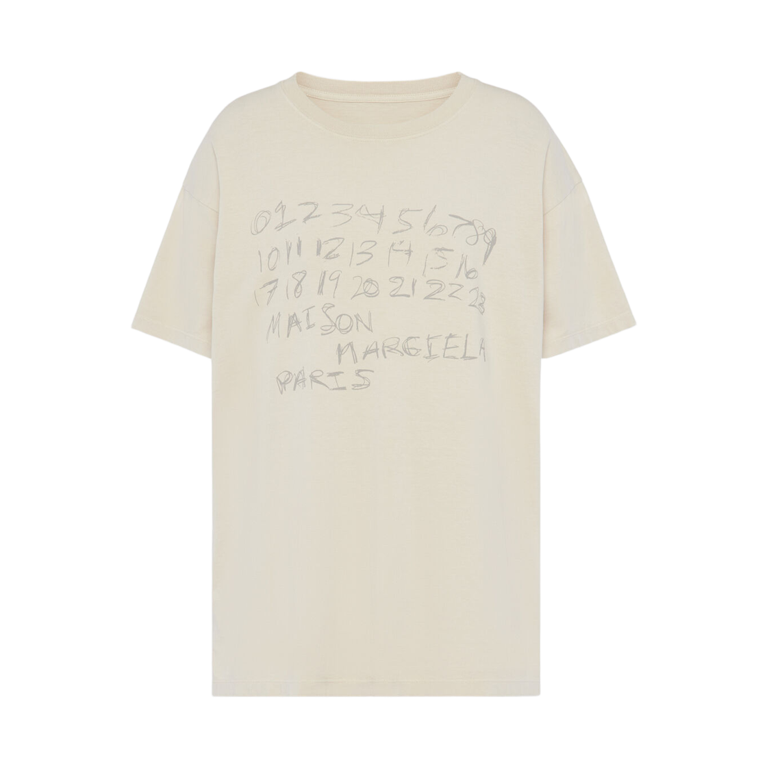 S51GC0544S24575119 Maison Margiela Numerical Cotton T-Shirt Sand