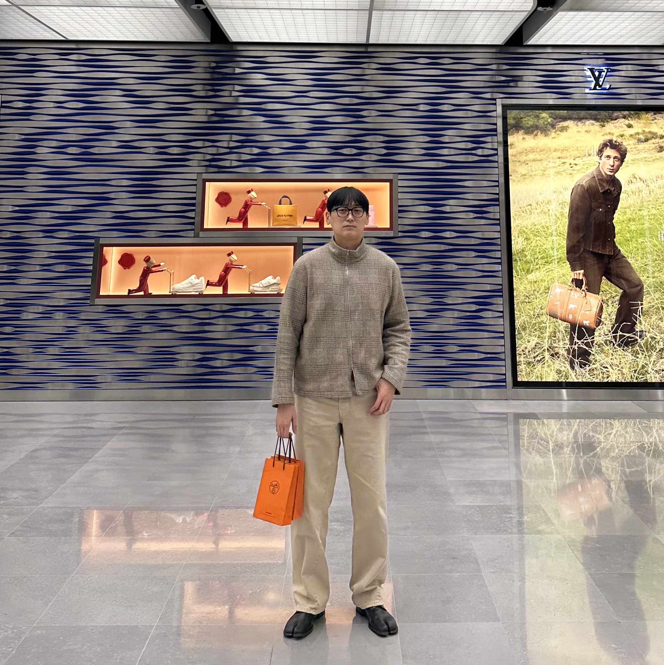 Our Legacy Shrunken Fullzip Polo Prenzlauer Houndstooth, Our Legacy Shrunken Full Zip Polo Ivory 착용 스타일 - 4