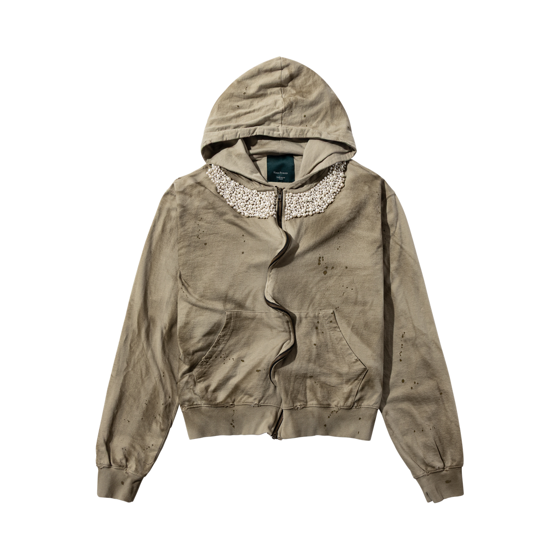 언더마이카 엘레강스 인 래그스 후드 집업 화이트 펄