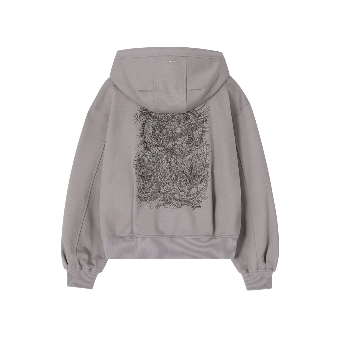 (W) 송지오 컬렉션 아크엔젤 엠브로이드 후드 그레이((W) SONGZIO COLLECTION Archangel Embroidered Hood Grey) - 2