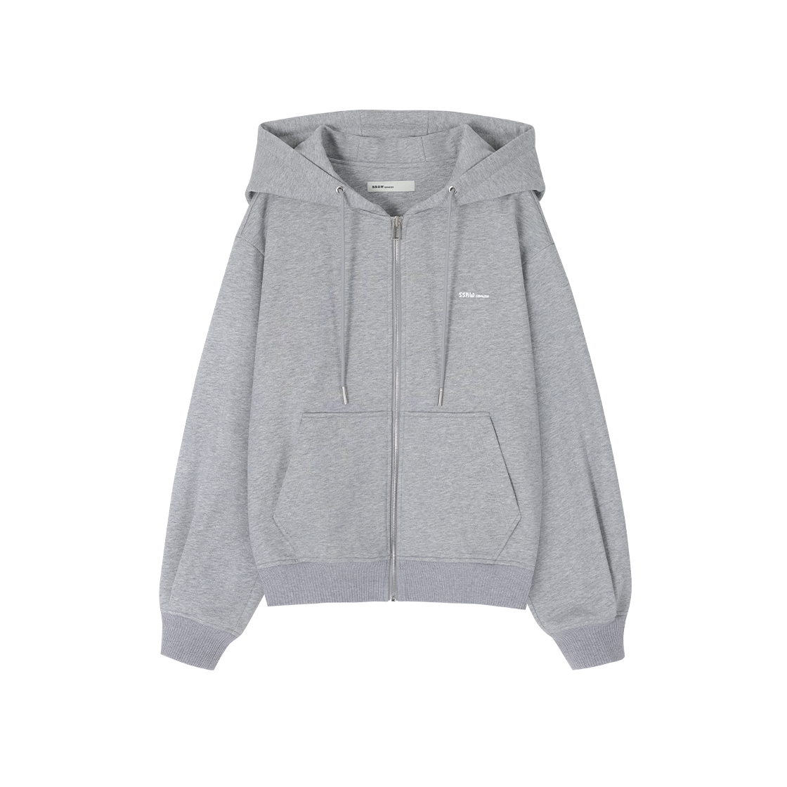 (W) 송지오 SSAW 싱귤러 후드 집업 멜란지 그레이((W) SONGZIO Ssaw Singular Hood Zip Up Melange Grey)