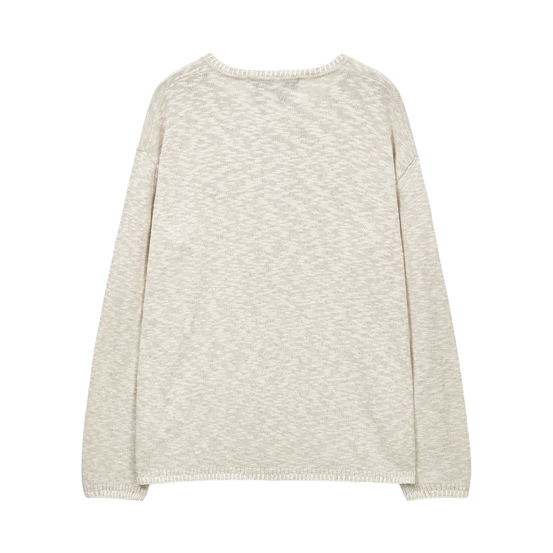 세터 헨리넥 투 톤 니트 베이지(SATUR Henley Neck Two Tone Knit Beige) - 2