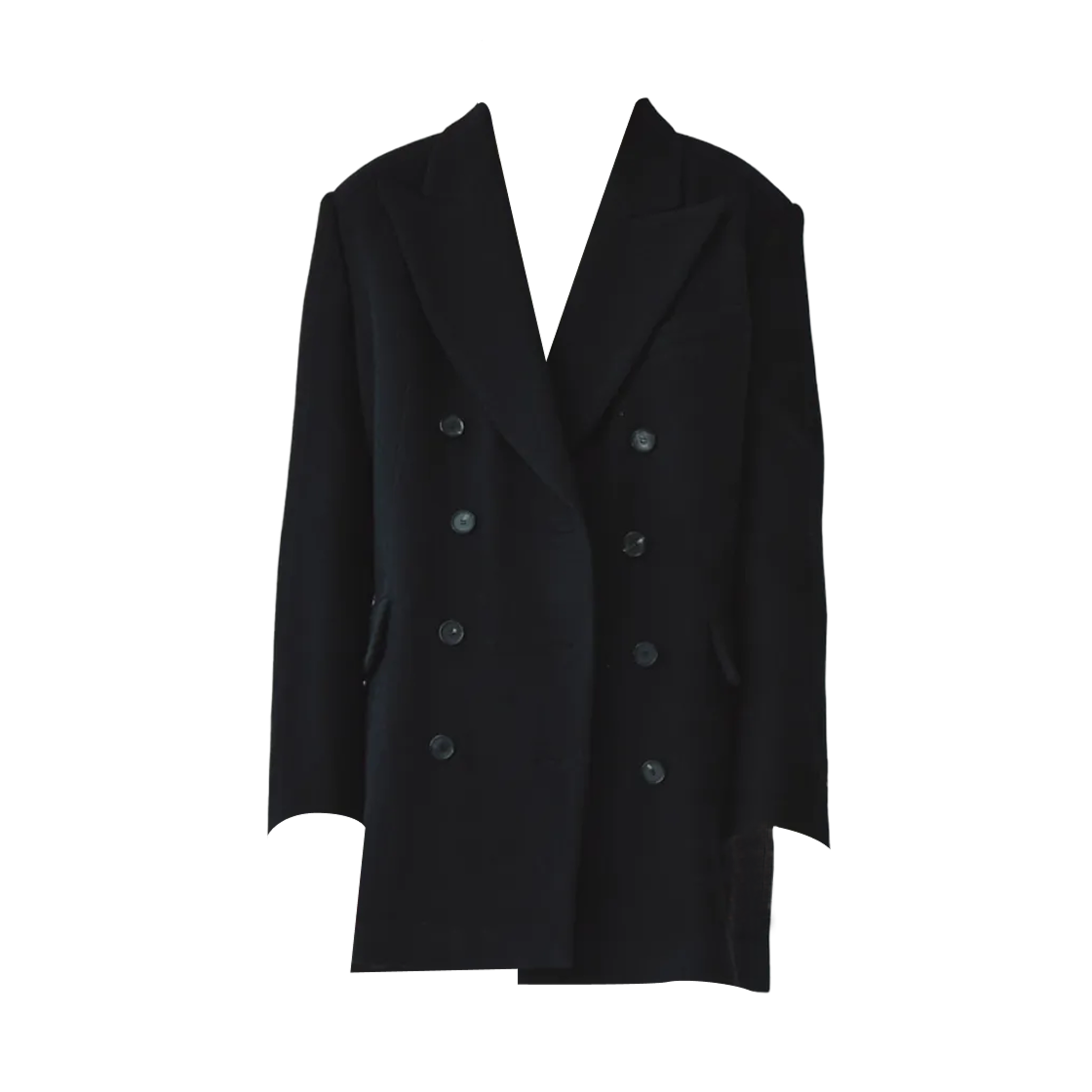 KM249OCT005MNA (W) Matin Kim Overfit Midi Double Coat Navy