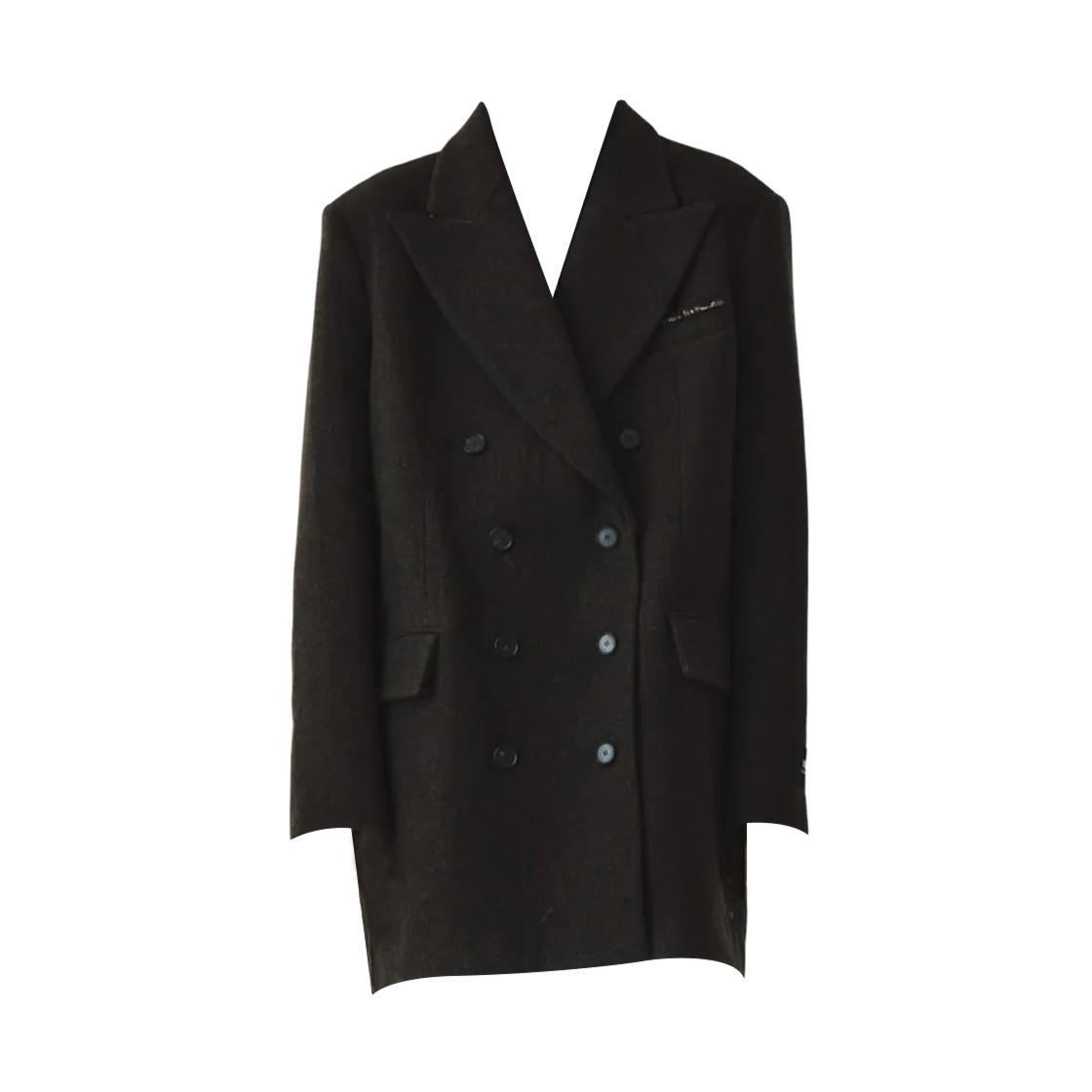 KM249OCT005MBR (W) Matin Kim Overfit Midi Double Coat Brown