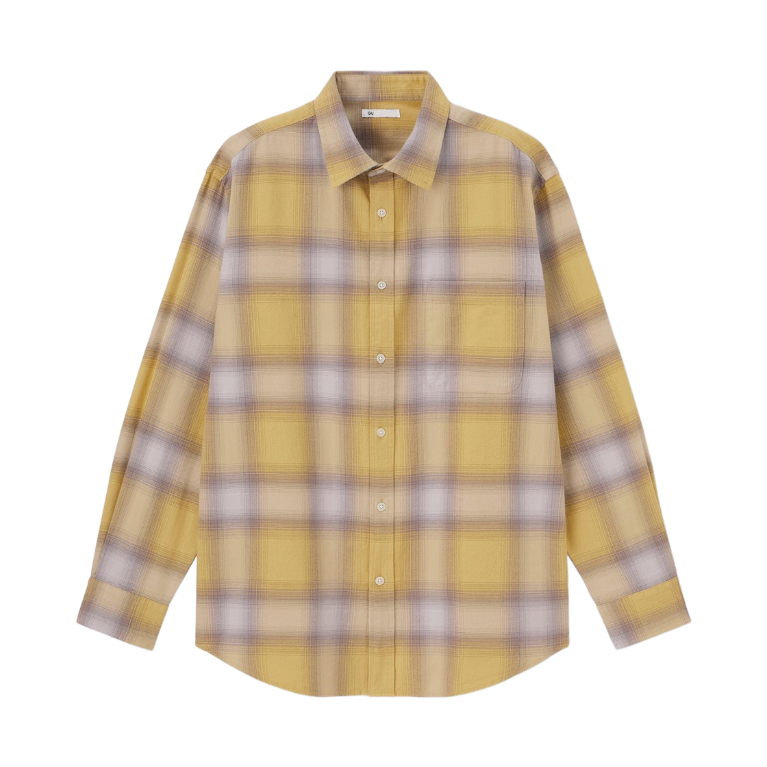 360184-44 GU Flannel Check Shirt Yellow