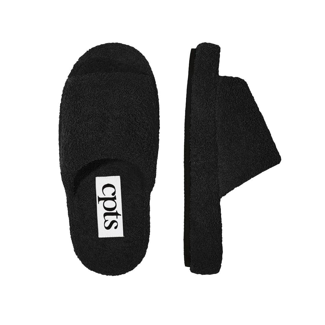 [3% 적립] 씨피티에스 호지호그 타월링 룸슈즈 블랙([3% 적립] CPTS HODGEHOG TOWELING SLIDES BLACK)