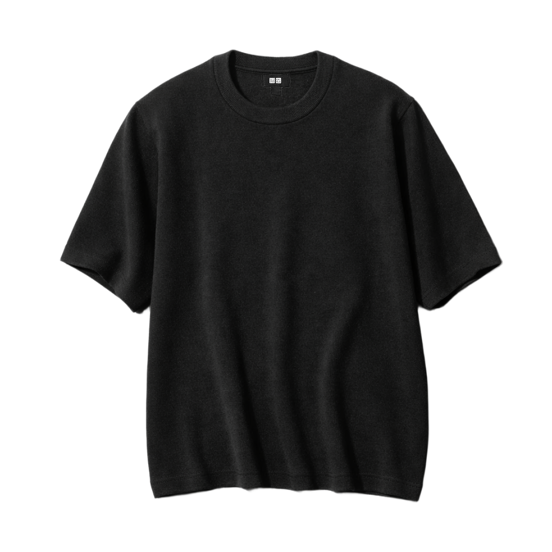 481726-09 / 481004-09 Uniqlo Washable Milano Ribbed Knitted T-Shirt Black