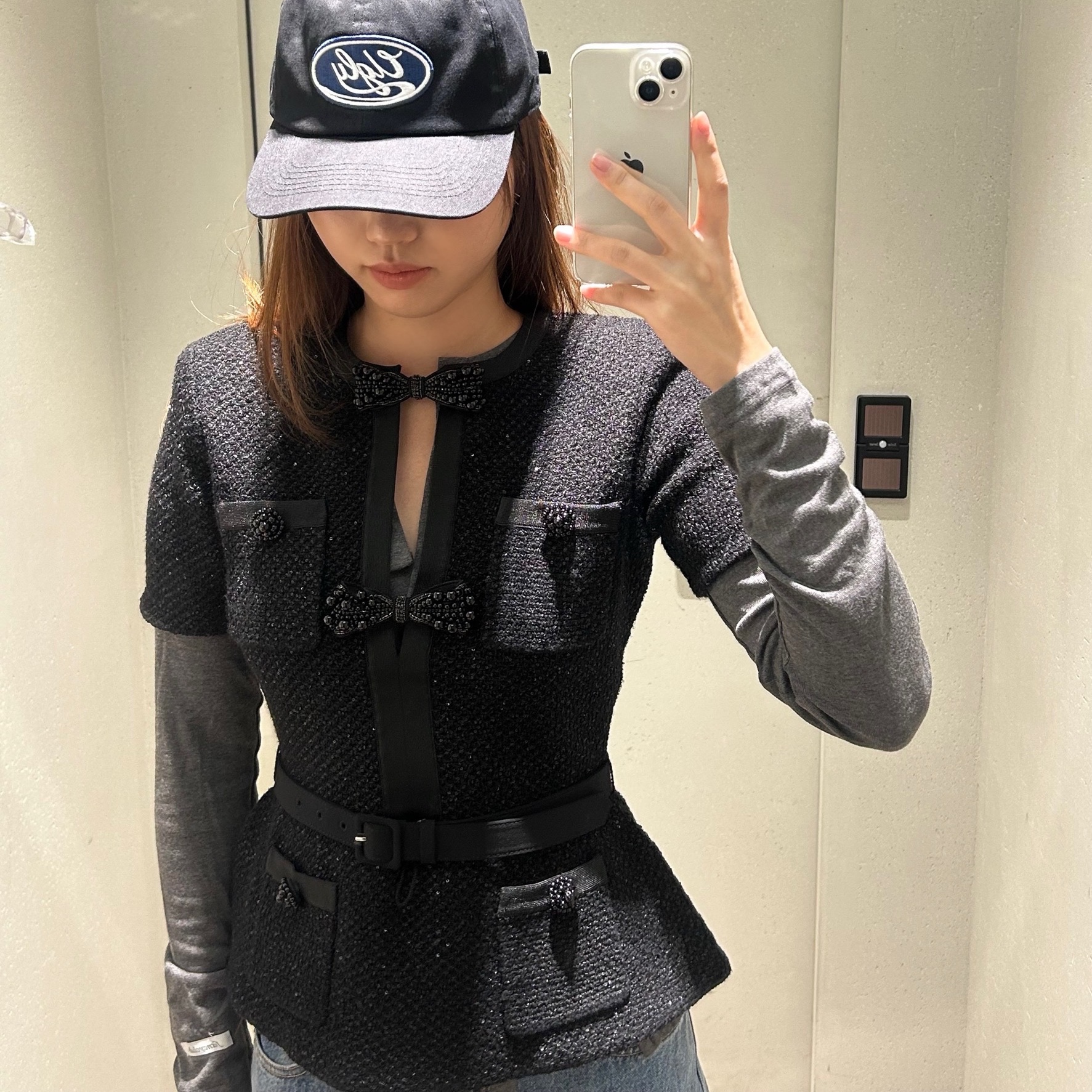 Self Portrait Women Sequin Knit Top Black - 26SS 착용 스타일 - 2