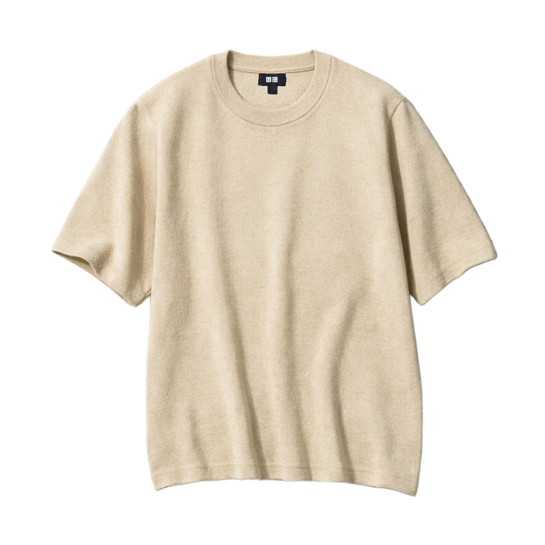 유니클로 워셔블 밀라노 립 니트 티셔츠 베이지 - JP(Uniqlo Washable Milano Ribbed Knitted T-Shirt Beige - JP) - 1