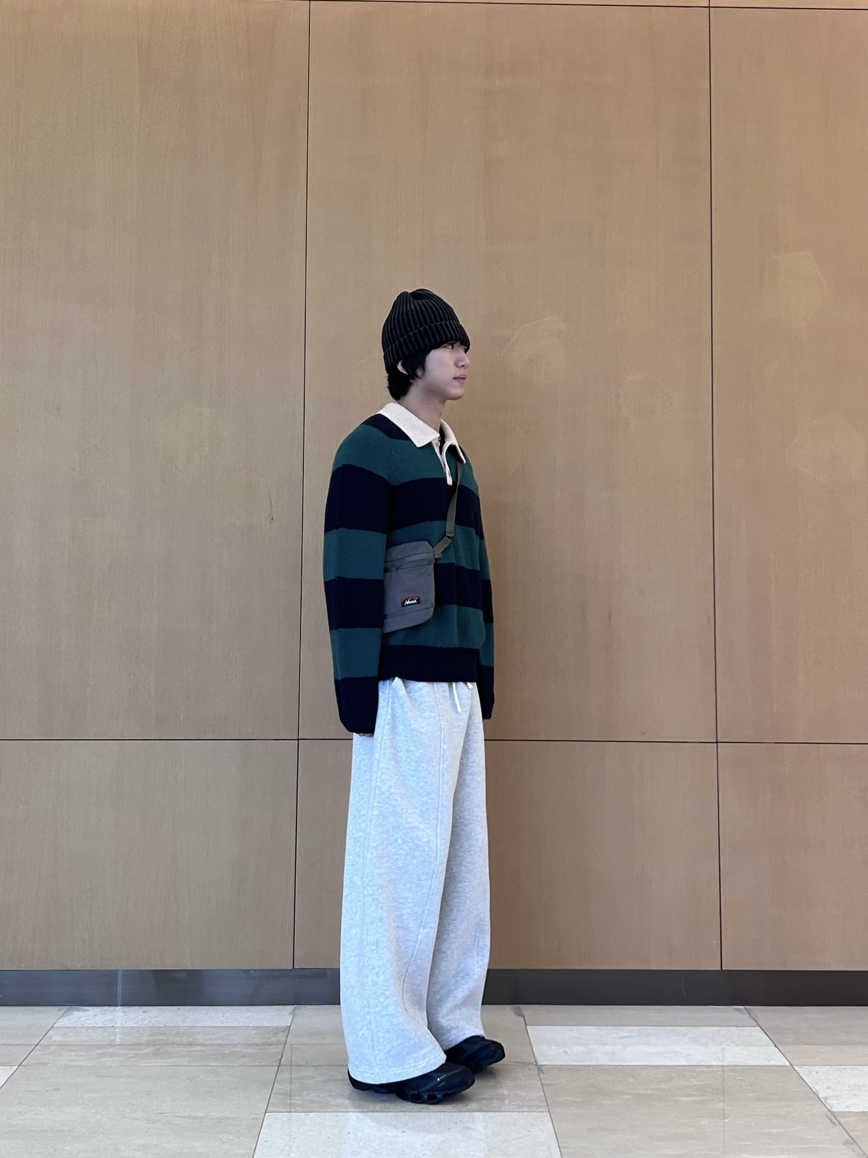 [KREAM 단독] About:Blank Pleated Sweatpant Grey Marl Black - 26SS 착용 스타일 - 2
