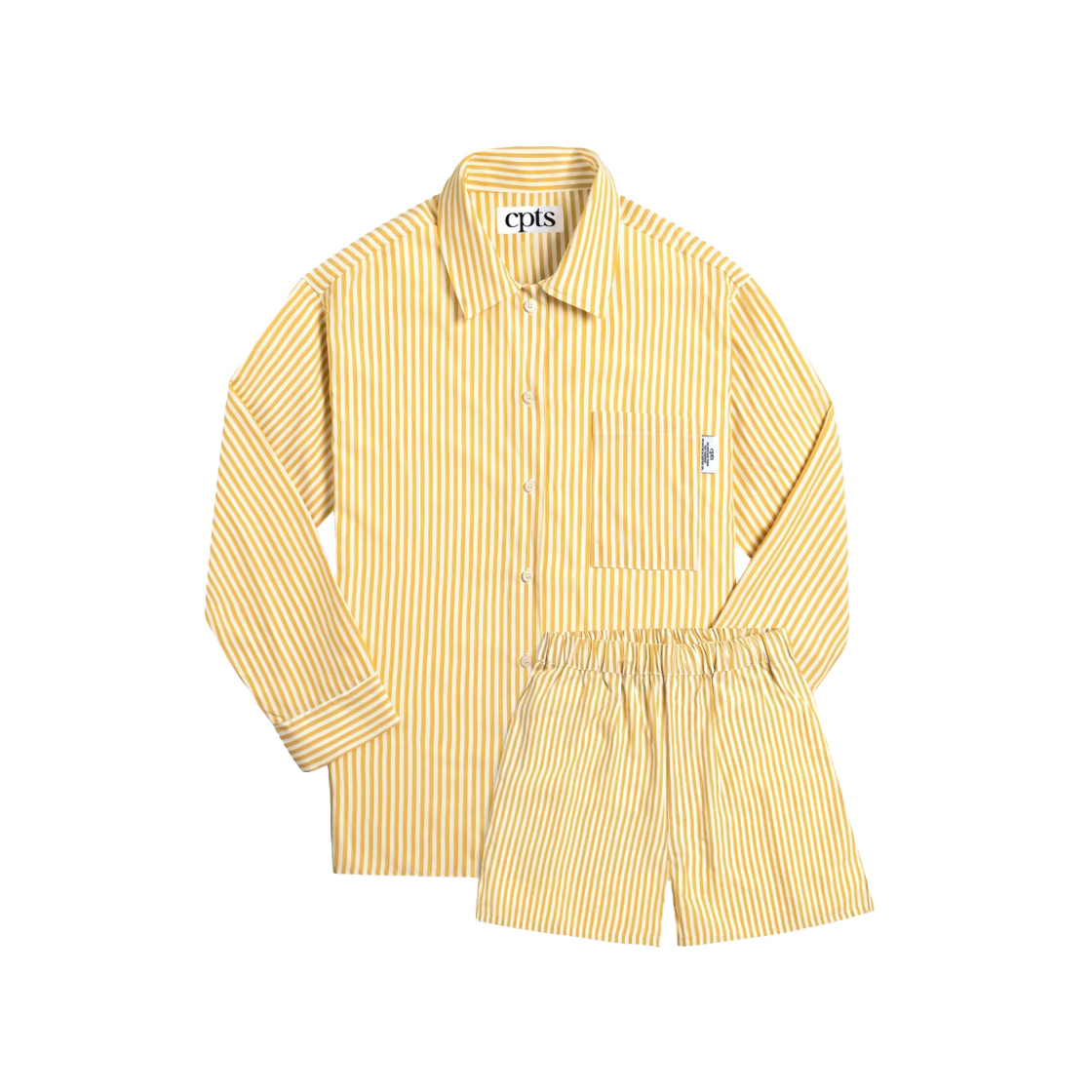 씨피티에스 릴랙스드 스트라이프 파자마 옐로우