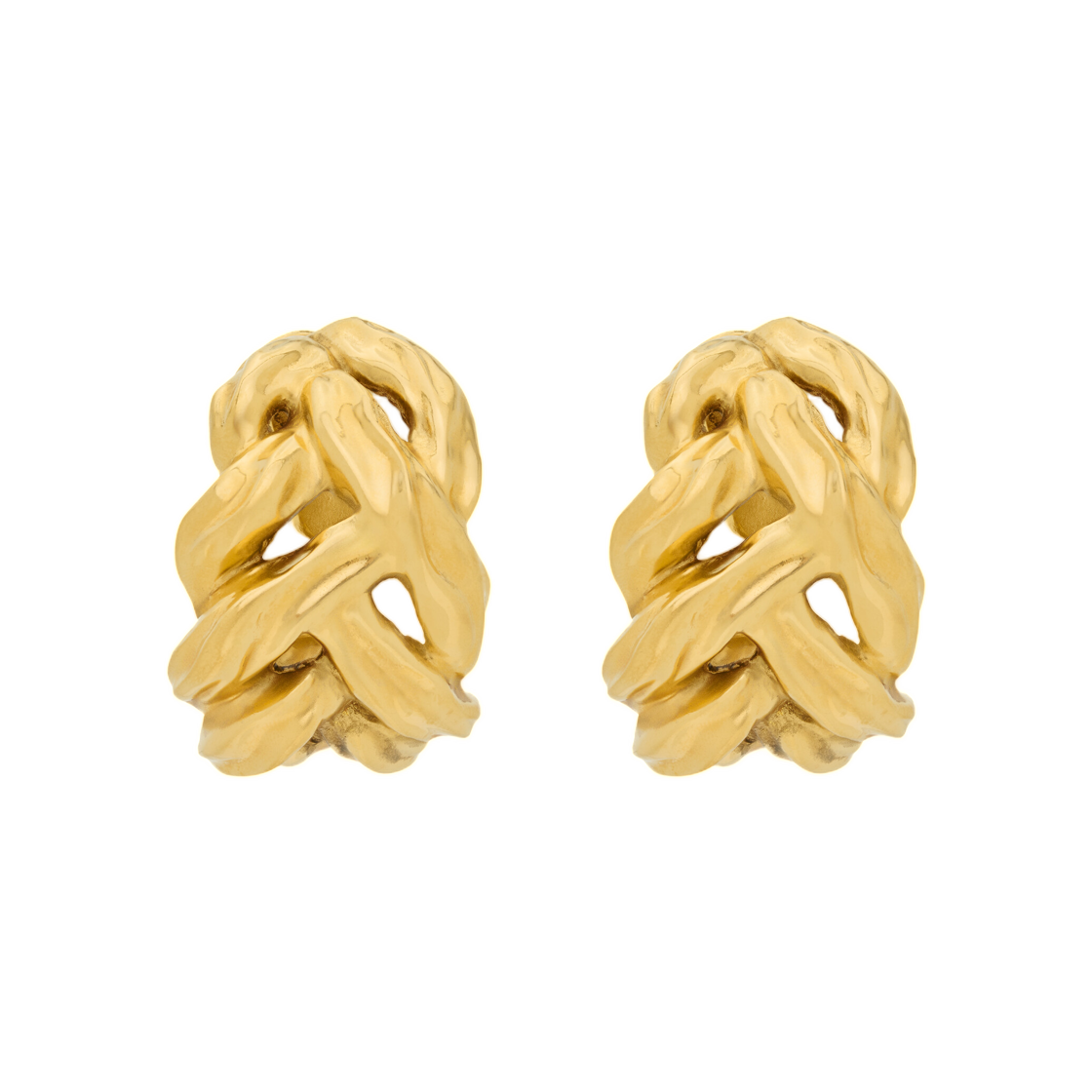 생로랑 위트 체인 이어링 메탈 브래스 골드(Saint Laurent Wheat Chain Earrings in Metal Brass Gold) - 1