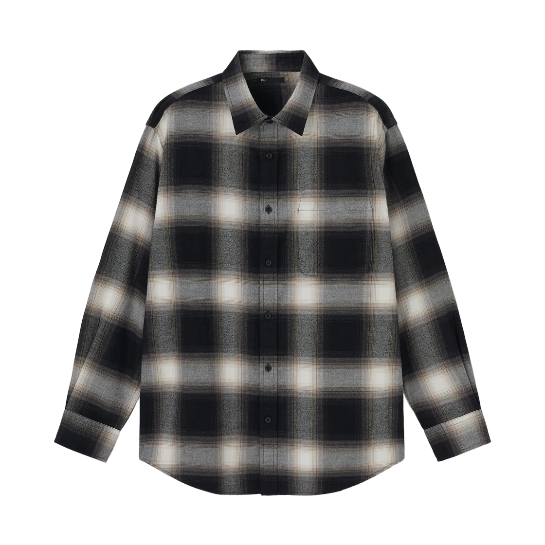 360184-09 GU Flannel Check Shirt Black