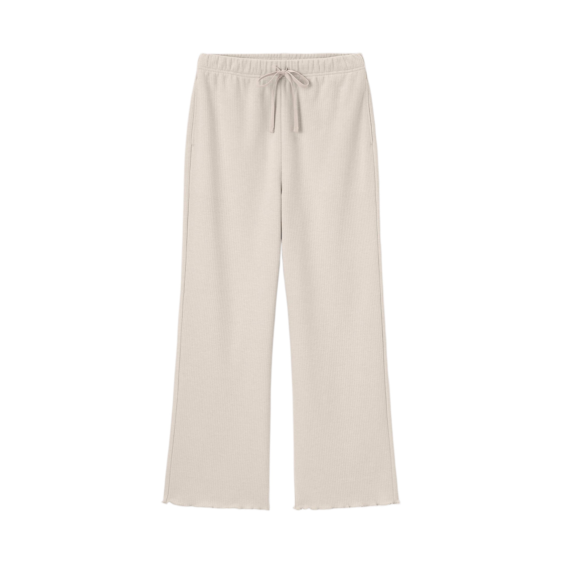(W) GU 브러쉬드 립 이지 팬츠 내츄럴((W) GU Brushed Rib Easy Pants Natural) - 1