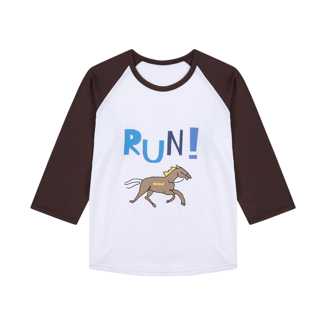 BESSLS007BR EOU Horse Raglan Mesh SS-001 Brown