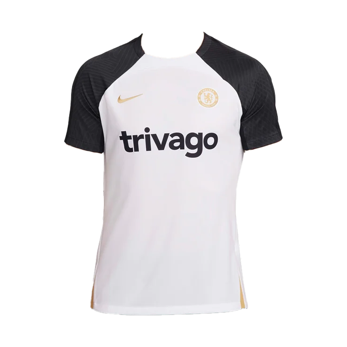 나이키 첼시 FC 스트라이크 드라이핏 니트 풋볼 탑 화이트 클럽 골드 (DX3014-101) (논 마킹 버전)(Nike Chelsea FC Strike Dri-Fit Knit Football Top White Club Gold (DX3014-101) (Non Marking Ver.))