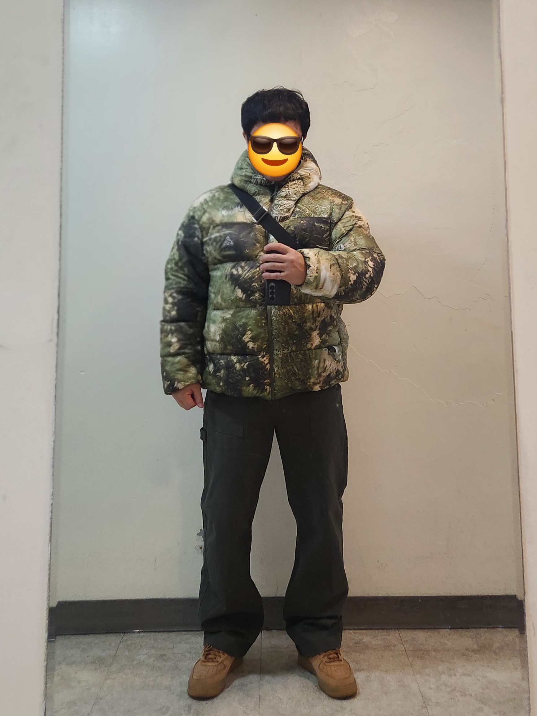 Nike ACG Therma-Fit ADV Lunar Lake Puffer Loose Hooded Jacket Oil Green Medium Olive - Asia 착용 스타일