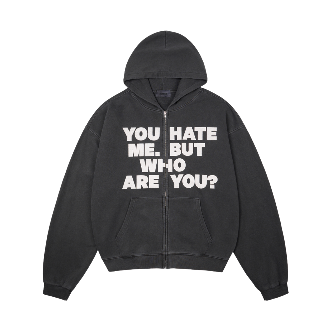 NTW-50 Netherworld Who Are You Washed Zip Hoodie Smudge