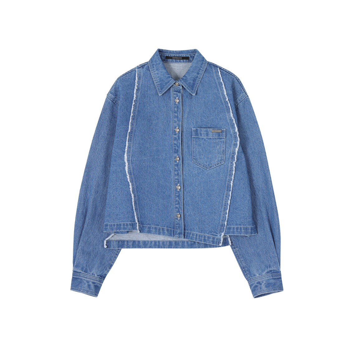 WI2SH709BL (W) SONGZIO COLLECTION Polyptych Embroidered Denim Shirt Blue