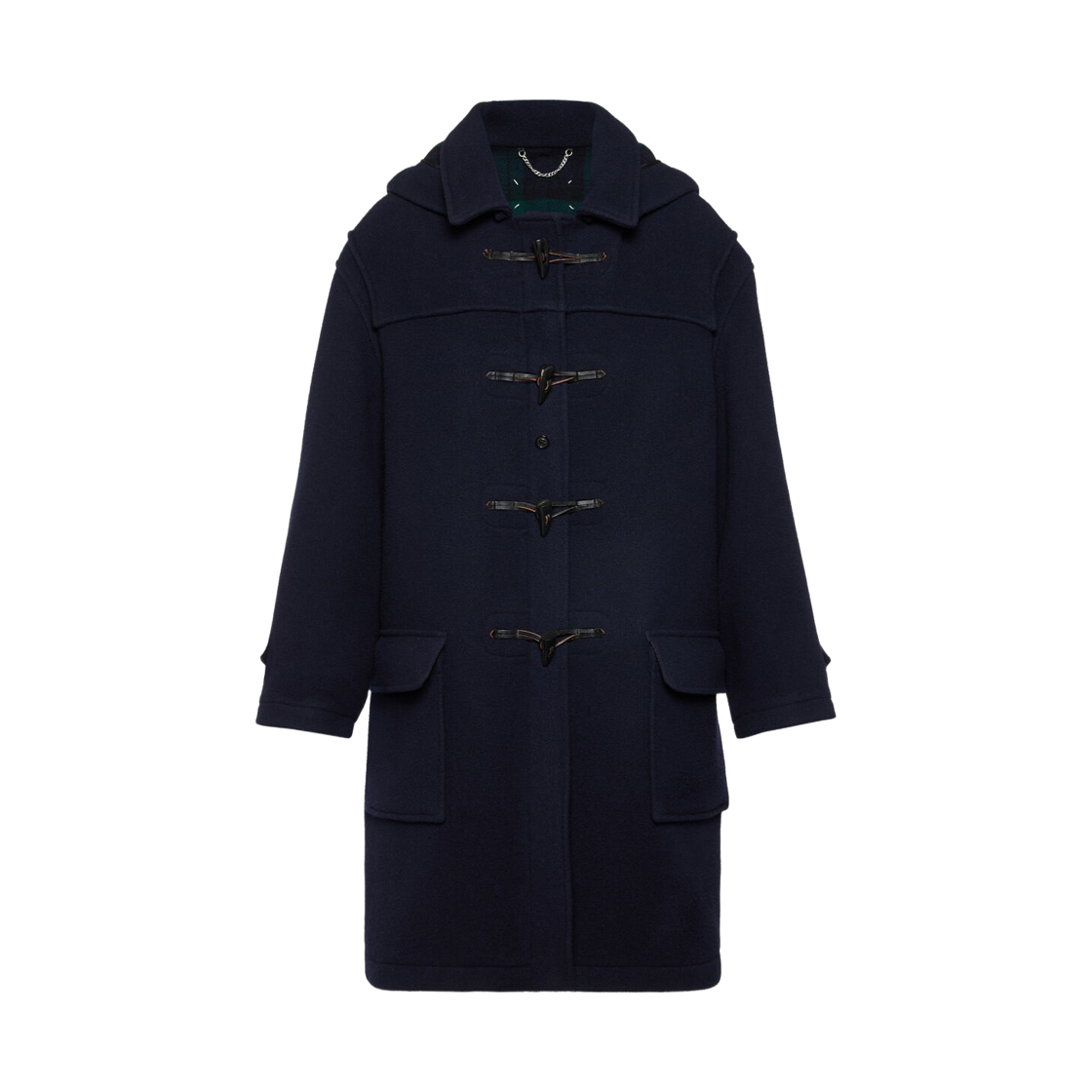 S50AA0161M35503961 Maison Margiela Reversible Wool Coat Blue