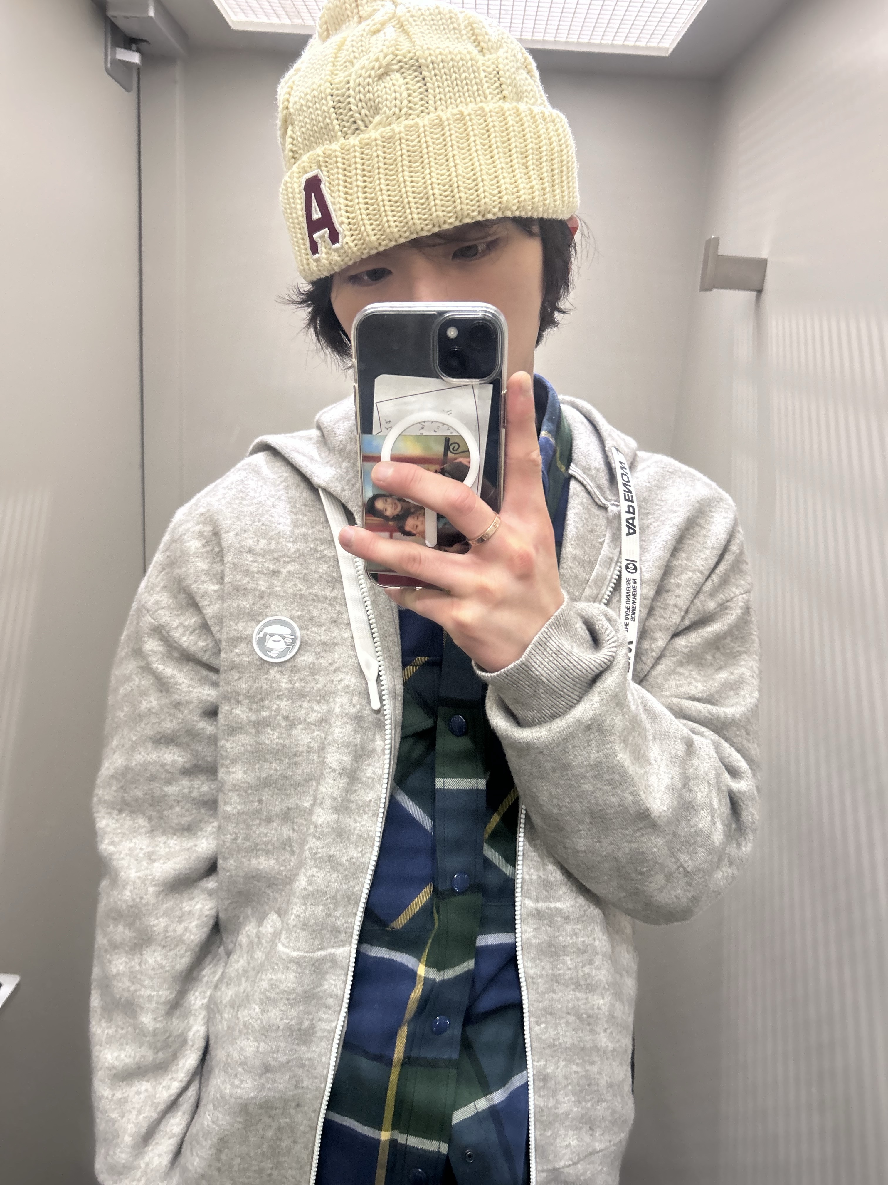 AAPE Now Knit Heather White - 25FW 착용 스타일 - 2