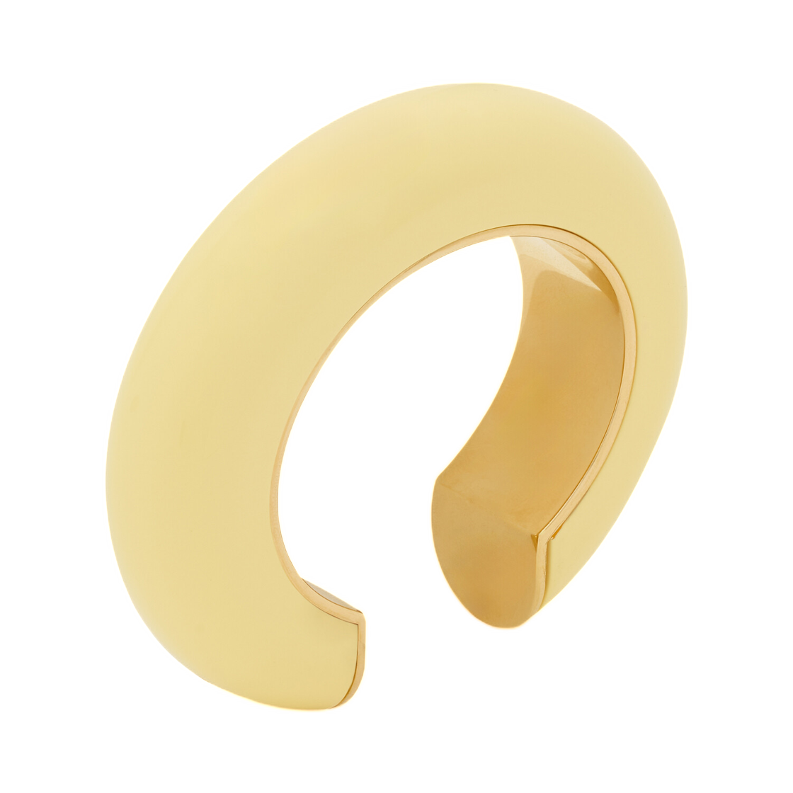 생로랑 캠버드 커프 레진 앤 메탈 페일 옐로우 골드(Saint Laurent Cambered Cuff in Resin and Metal Pale Yellow Gold) - 1