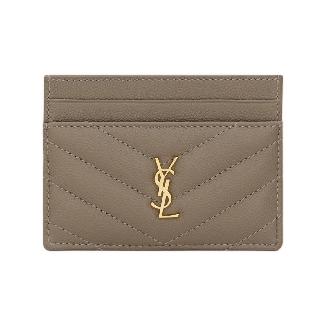 생로랑 카산드라 카드 케이스 그레인 드 뿌드르 레더 라이트 토프(Saint Laurent Cassandre Card Case in Grain De Poudre Leather Light Taupe) - 1