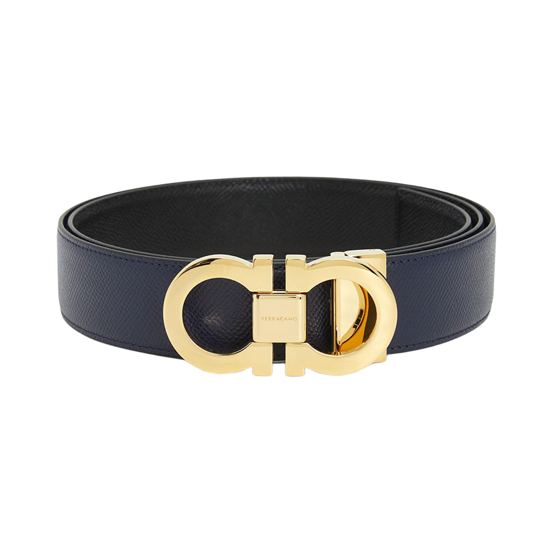 페라가모 리버시블 어드저스터블 간치니 벨트 블랙 네이비(Ferragamo Reversible Adjustable Gancini Belt Black Navy) - 1