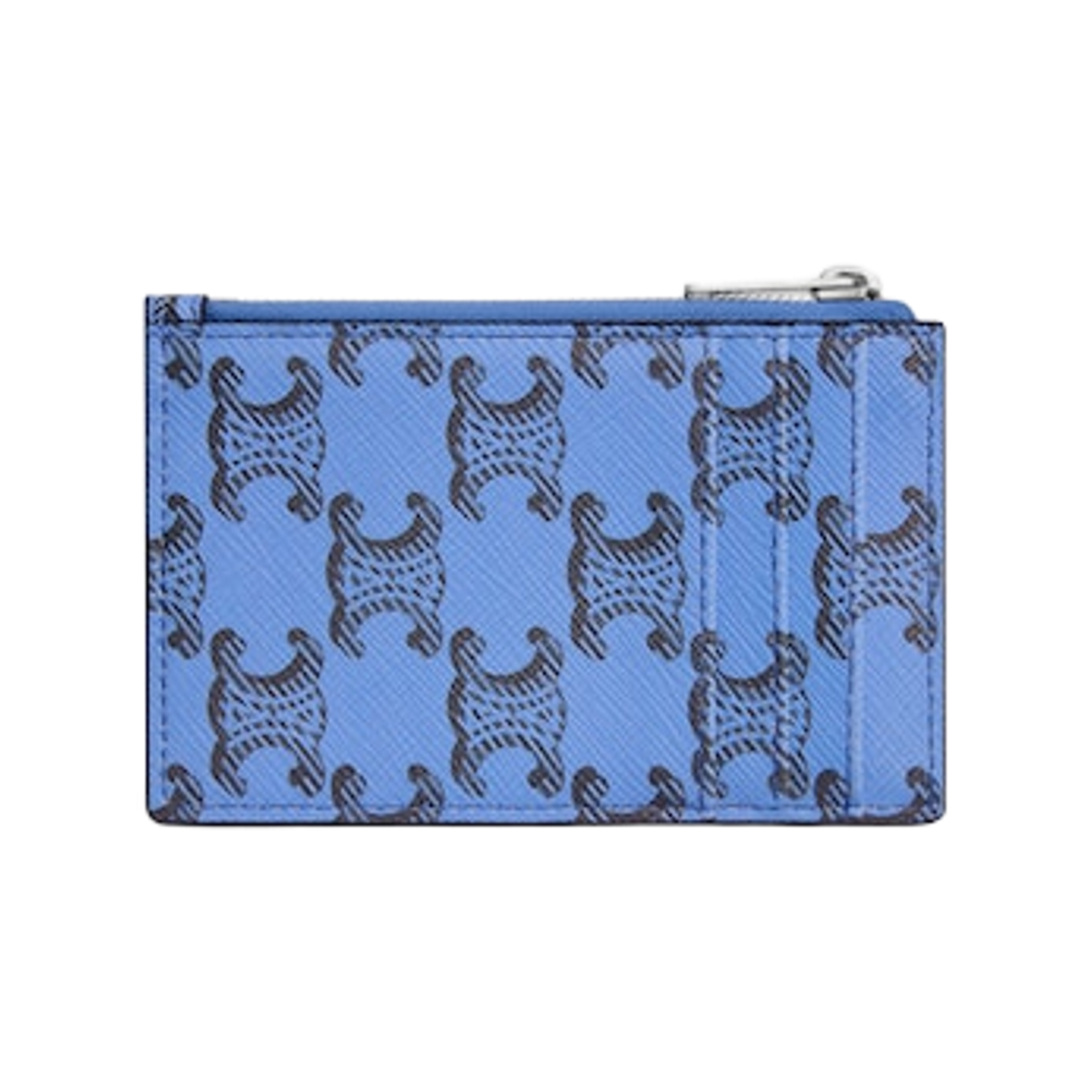 셀린느 지퍼 카드 홀더 트리옹프 캔버스 램스킨 울트라 블루(Celine Zipped Card Holder in Triomphe Canvas Lambskin Ultra Blue) - 2