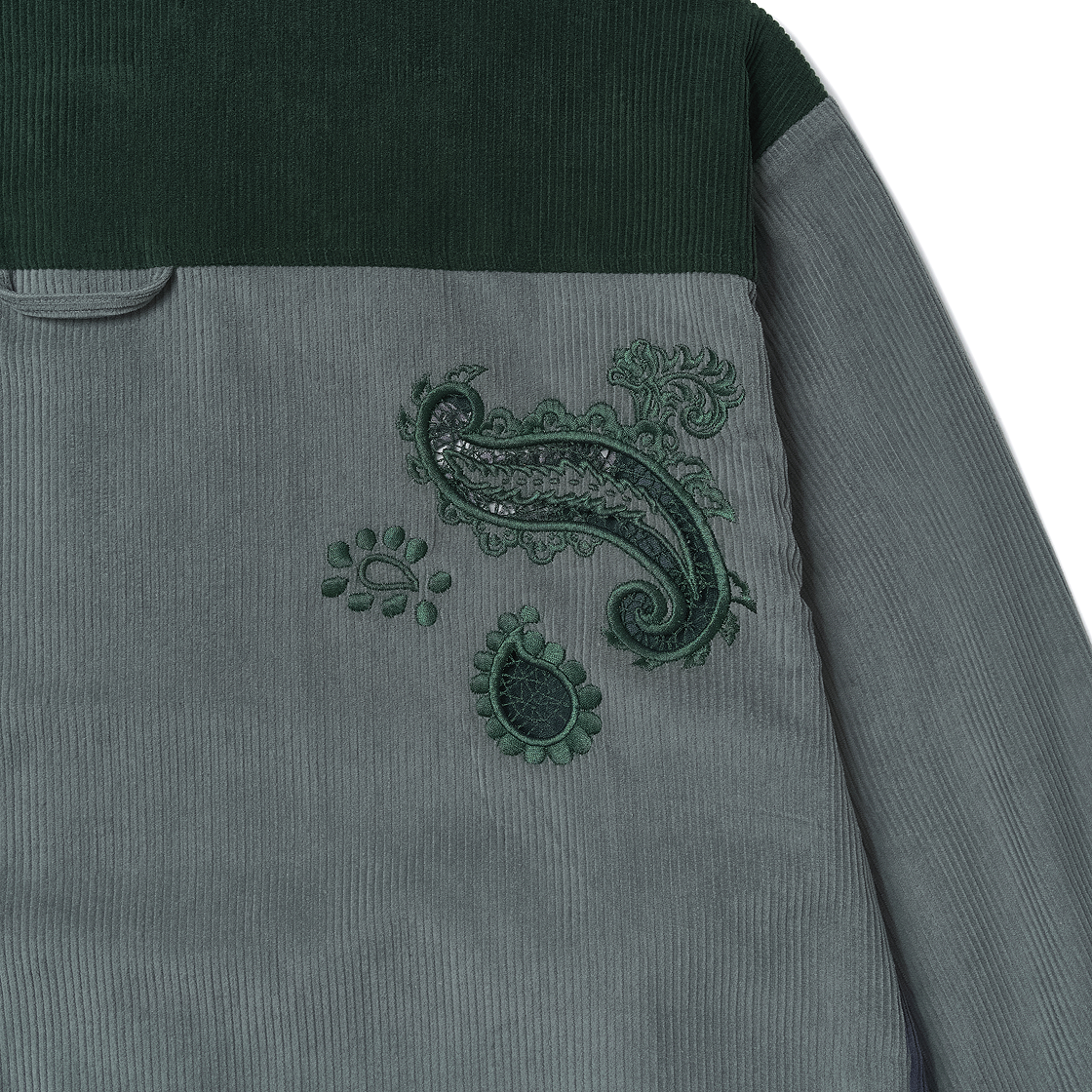 톰브라운 펀믹스 코듀로이 페이즐리 패치 셔츠 자켓 시즈널 멀티(Thom Browne Fun-Mix Corduroy Paisley Patch Shirt Jacket Seasonal Multi) - 6