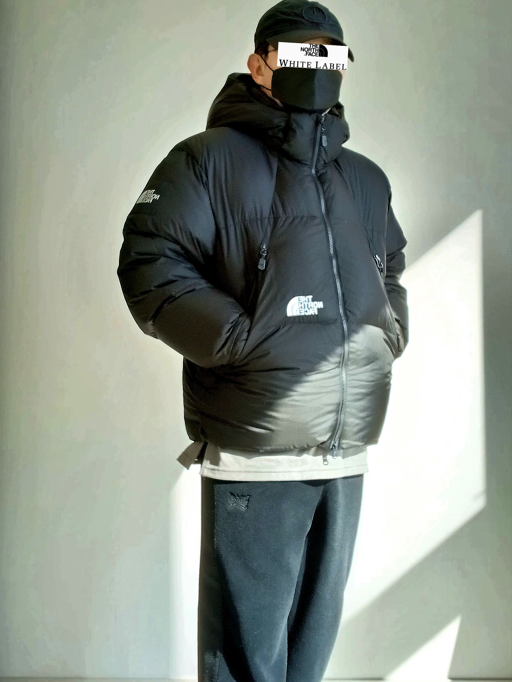 Uniqlo x Needles Fleece Wide Pants Black - KR, The North Face White Label Project Down Jacket RDS Black - 25FW 착용 스타일 - 2