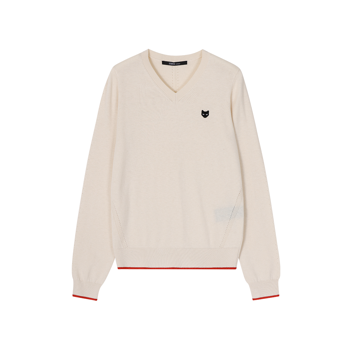 WI2KT804IV (W) SONGZIO ZZERO Panther V Neck Knit Ivory