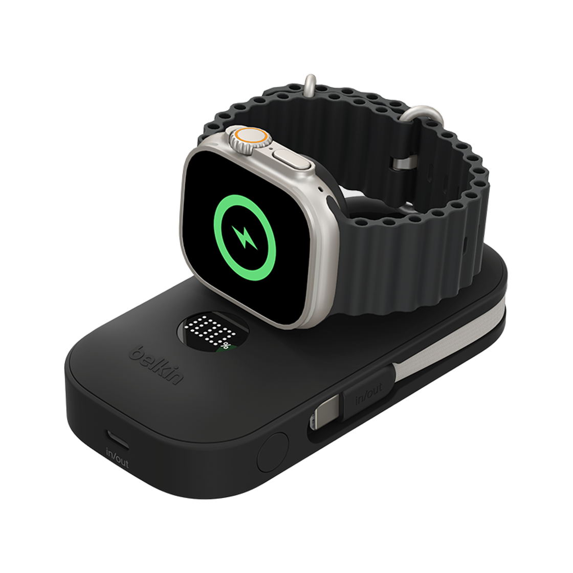 벨킨 10000mAh 애플워치 휴대용 고속 무선 충전 보조배터리 BPD012 블랙(Belkin 10000mAh Apple Watch Portable High-speed Wireless Charging Battery BPD012 Black)