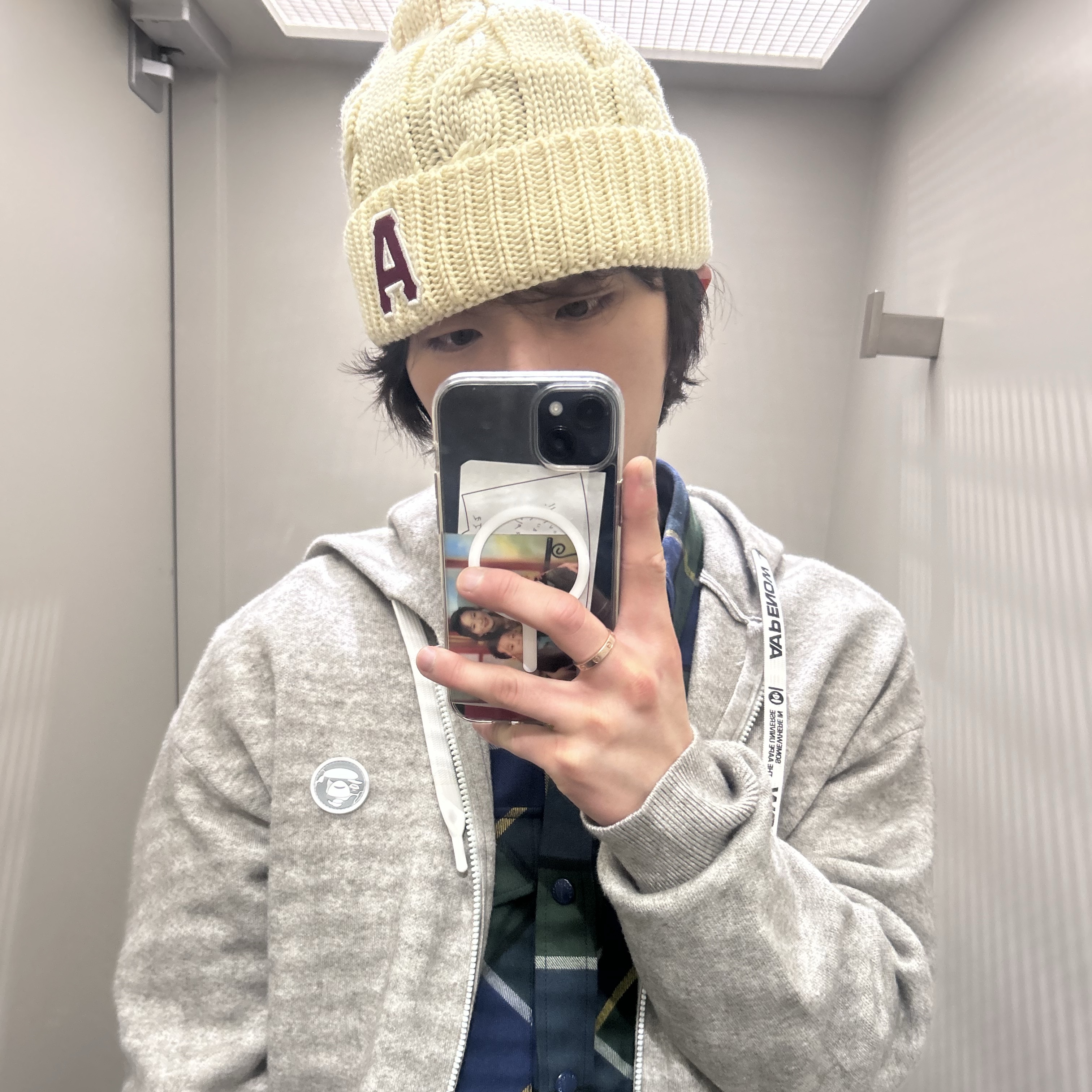 AAPE Main Hat Ivory - 26SS 착용 스타일 - 1