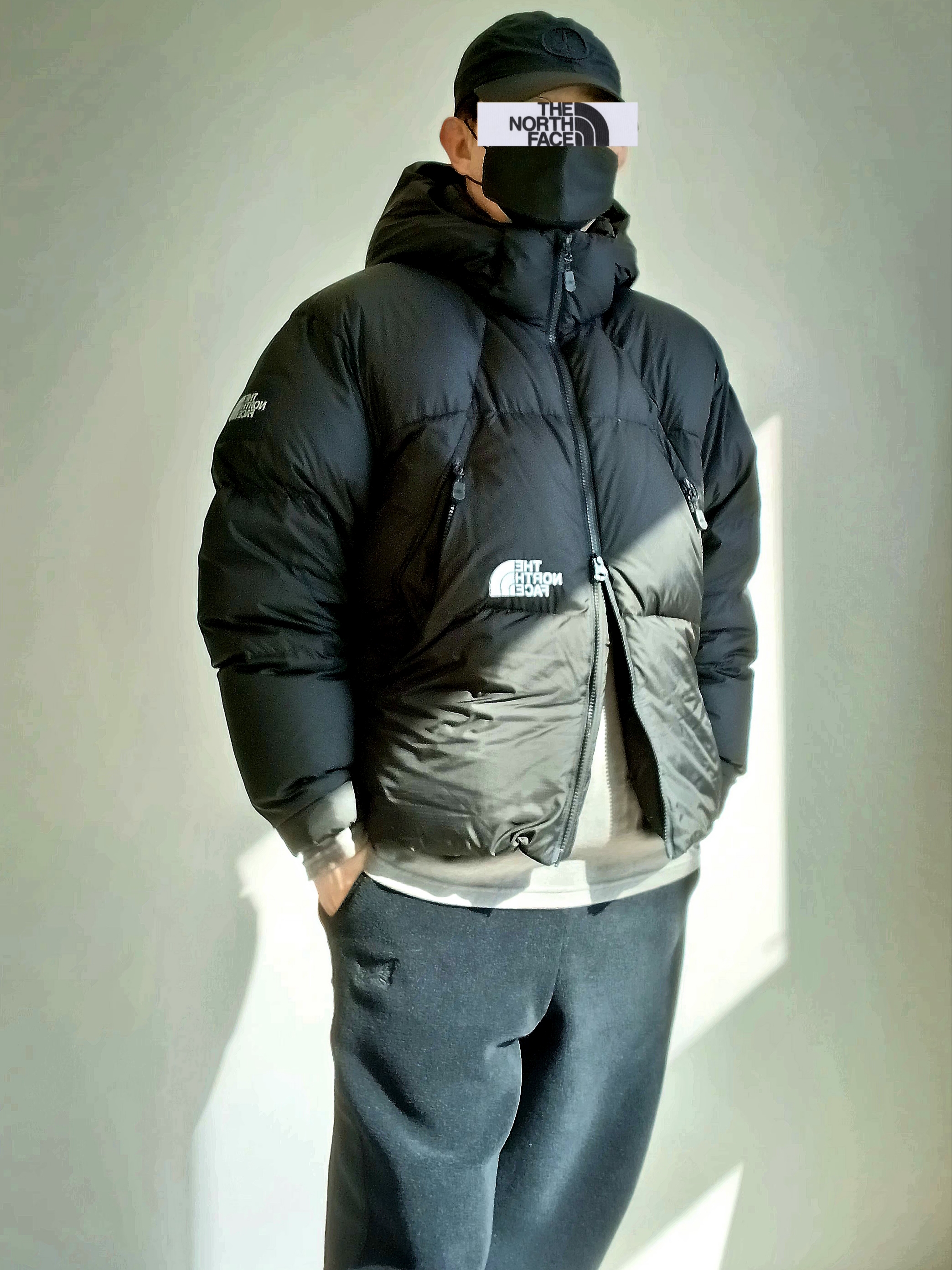 Uniqlo x Needles Fleece Wide Pants Black - KR, The North Face White Label Project Down Jacket RDS Black - 25FW 착용 스타일 - 3