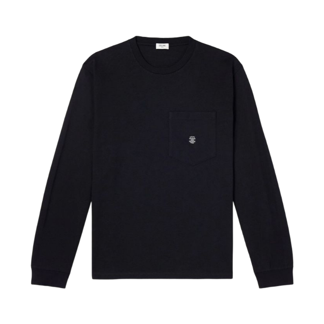 RX0HX1242-38AW Celine Long Sleeved T-Shirt in Cotton Jersey Black White
