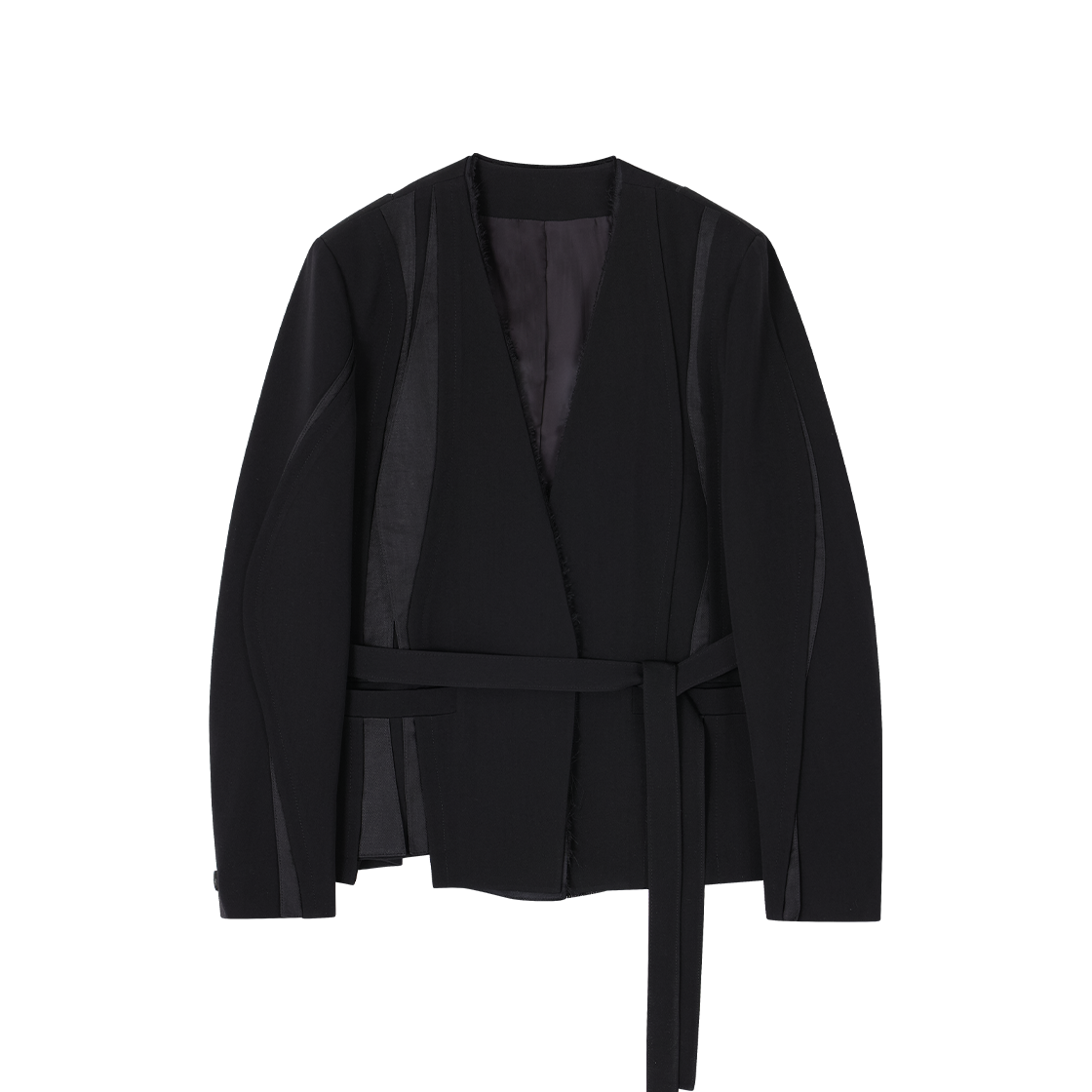 (W) 송지오 컬렉션 프래그먼트 카라리스 자켓 블랙((W) SONGZIO COLLECTION Fragment Collarless Jacket Black)