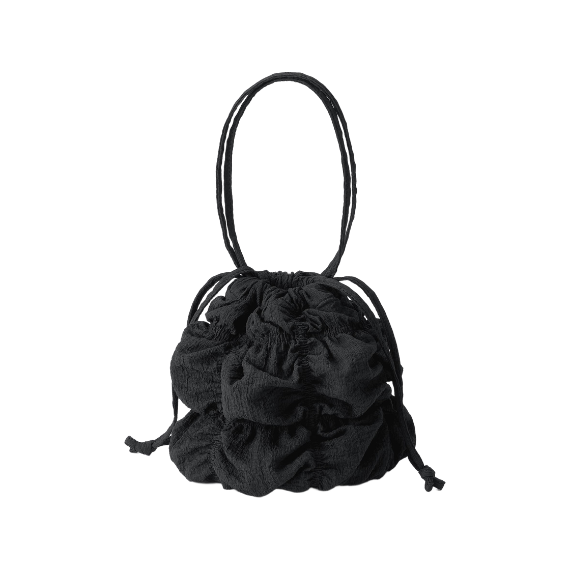 355942-09 GU Shirred Drawstring Bag Black